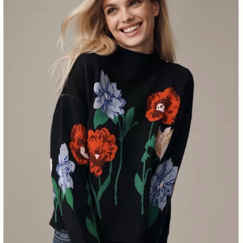 Floral Black Sweater